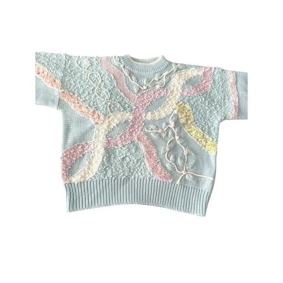 Vintage Jaclyn Smith Pastel Abstract Sweater Women’s Size M |  Knit 80s Style - Picture 14 of 14